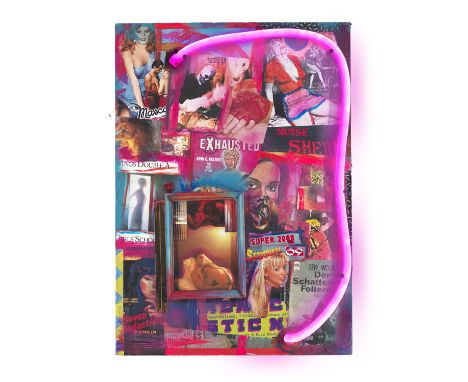Direkte Auktion - - Tracey Snelling.  (1970 Oakland). Seven Seductions. 2021-2024.Collage, Farbe, Spiegel und Leuchtröhre auf