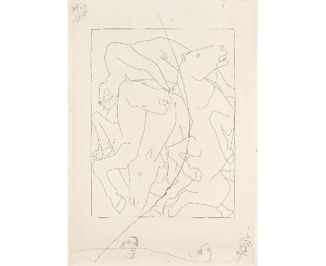 Pablo Picasso.  (1881 Malaga - 1973 Mougins). Chute de Phaeton avec le Char de Soleil. Aus: Publius Ovidius Naso. Les Métamor