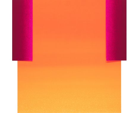 Rupprecht Geiger.  (1908 - 2009 München). (Rot-Rosa-Helles Orange-gesprenkelt). 1 Arbeit aus: all die roten farben, was da al