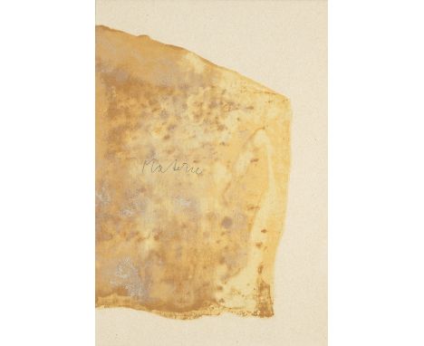 Joseph Beuys.  (1921 Krefeld - 1986 Düsseldorf). Materie, aus: Schwurhand. 1985. Radierung, Aquatinta und Lithographie auf Ve