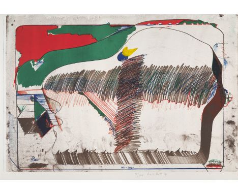 Deutsche Nachkriegsmoderne Dieter Roth('Heinrich C. Schwarz') (1930 Hannover - 1998 Basel)Müh und Sorge. Lithographie in Farb