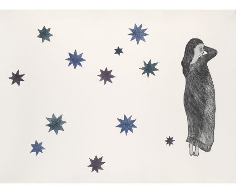 Kiki Smith.  (1954 Nürnberg). Nocturne. 2006. Farbquatintaradierung mit Prägedruck auf Velin. 44 x 58 cm (48,5 x 66 cm). - In