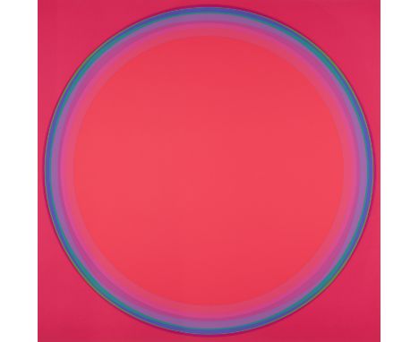 Geometrische Abstraktion Lothar Quinte (1923 Neisse - 2000 Wintzenbach (Frankreich))Corona Rot. 1973. Farbserigraphie auf Vel