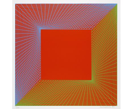 Geometrische Abstraktion - Op Art Richard Anuszkiewicz (1930 Pennsylvania, USA - 2020 New jersey, USA)o.T. 1997. Serigraphie 