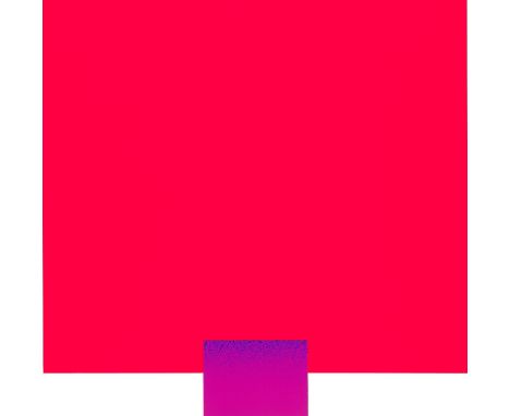 Rupprecht Geiger.  (1908 - 2009 München). (Pink-Blau-Violett). 1 Arbeit aus: all die roten farben, was da alles rot ist, ein 