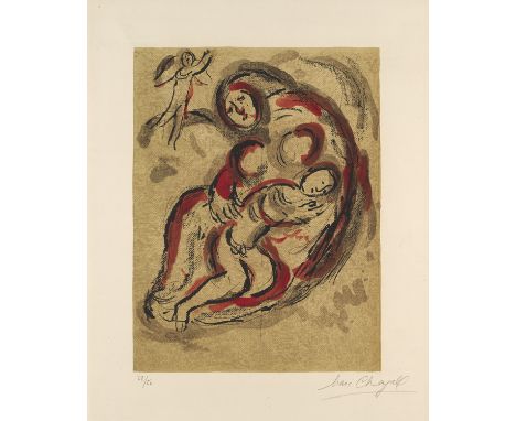 Marc Chagall.  (1887 Witebsk - 1985 St. Paul-de-Vence). Hagar in der Wüste. 1960. Farblithographie auf Arches Velin (mit Wz.)