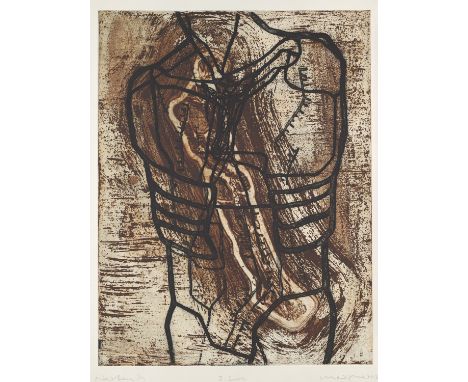 Michael Morgner.  (1942 Chemnitz). Narben. 2003. Radierung mit Reservage in zwei Farben auf Hahnemühle-Velin (mit Wz.). 64,5 
