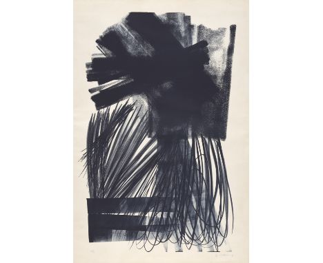 Hans Hartung.  (1904 Leipzig - 1989 Antibes). L 1973-17. 1973. Lithographie auf BFK Rives-Velin (mit Wz.). 80 x 50 cm (89 x 6