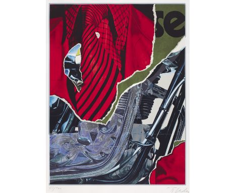 Fritz Köthe (1916 - 2005 Berlin)Anzug/Motor. Um 1980. Farbserigraphie auf Velin. 58 x 46 cm (72 x 56 cm). Signiert und nummer