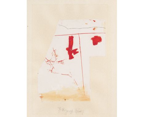 Joseph Beuys.  (1921 Krefeld - 1986 Düsseldorf). Vogel, aus: Schwurhand. 1980. Radierung und Lithographie auf Papier, aufgewa