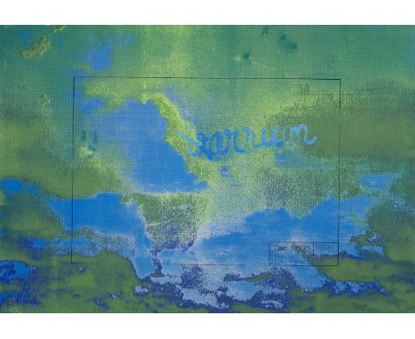 Robert Filliou.  (1926 Sauve - 1987 Les Eyzies). Project for Sky-Writing Plate No.4. Farbserigraphie auf leichtem Karton. 62 