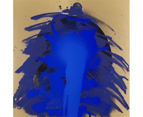 Otto Piene.  (1928 Laasphe/Westf. - 2014 Berlin). Blue Anatomy. 1976. Farbserigraphie auf Velinkarton. 90 x 90 cm. Signiert, 