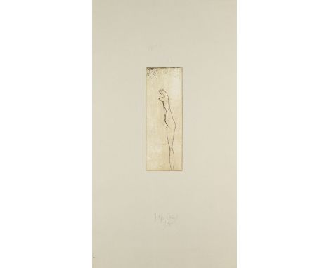 Joseph Beuys.  (1921 Krefeld - 1986 Düsseldorf). Jungfrau, aus: Tränen. 1985. Radierung auf Papier, aufgewalzt auf graues BFK