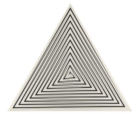 Marcello Morandini.  (1940 Mantua). o.T. (1971). Serigraphie auf Velin. 67 x 78 cm (70,5 x 81,5 cm). Signiert, bezeichnet "p.