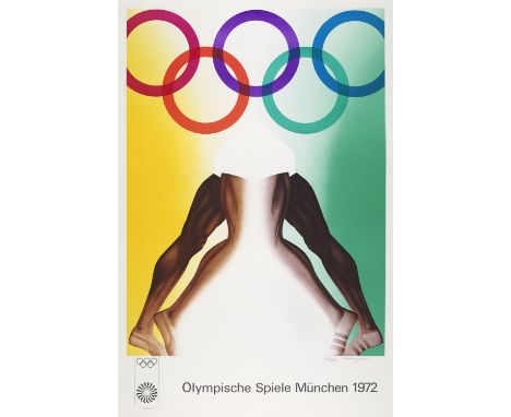 Deutsche Nachkriegsmoderne - Olympia - Pop Art Allen Jones (1937 Southampton)Olympische Spiele München 1972. Farblithographie