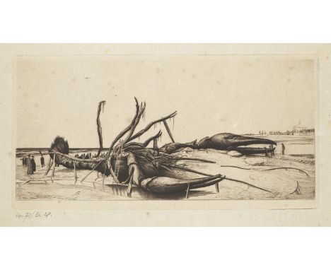 Klassische Moderne Richard Müller (1874 Tschirnitz / Böhmen - 1954 Dresden)Nach dem Sturm. 1910. Radierung auf Japan. 19,5 x 