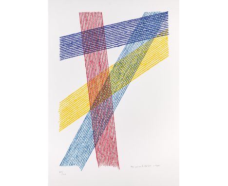 Italienische Moderne Piero Dorazio (1929 Rom - 2005 Perugia)o.T. (Trigon). 1998. Farblithographie auf BFK Rives Velin (mit Wz