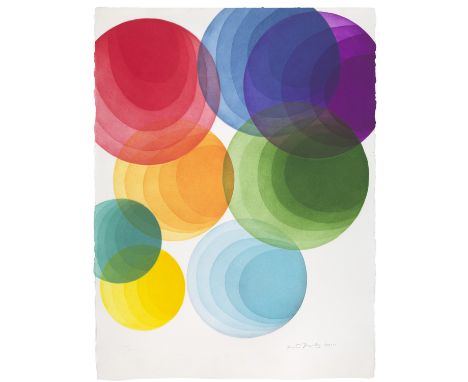 Piero Dorazio.  (1929 Rom - 2005 Perugia). Europa Unita, Italia. 1991. Radierung und Farbaquatinta. 76 x 56 cm. Signiert, dat
