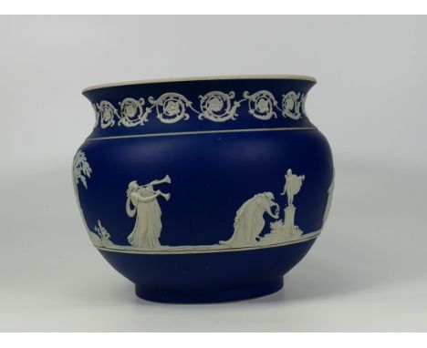 Adams large dipped blue planter. Height 18.5cm , diameter 20cm 