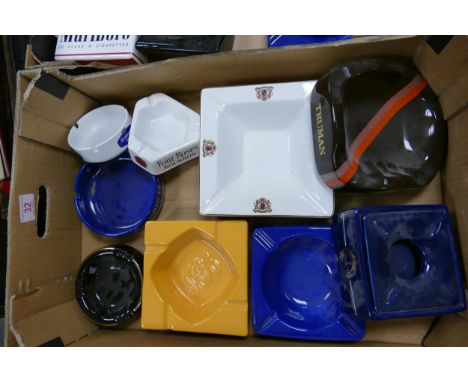A collection of Wade Advertising Ashtrays including B&amp;H, Truman, John Player, Rothmans etc  .  These items were removed f