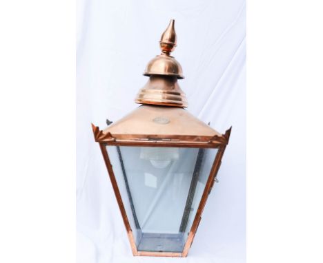 Large Vintage Copper Street Lamp Sized Shade / Lantern, height 81cm