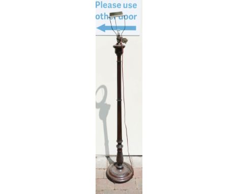 Early 20th Century Regency style column standard lamp. height to top of fitting 131cm 