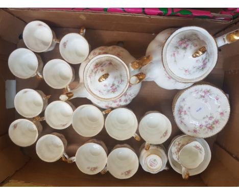 Paragon Victoriana Rose Patterned Tea and Coffeeware Items to Include 1 Large Coffee Pot, 1 Large Teapot, 6 Teacups, 7 Tea Sa