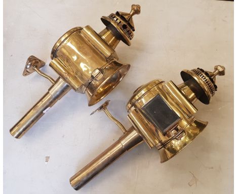 Brass Lime House Lamp Company Reproduction Carriage Lamps, height 56cm(2)