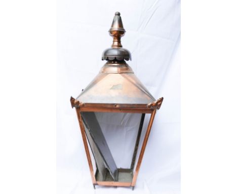 Large Vintage Copper Street Lamp Sized Shade / Lantern, height 74cm