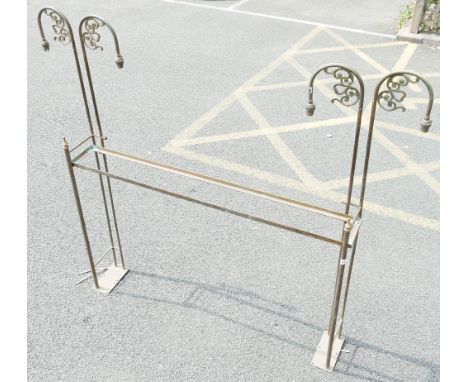 Brass hall stand with four light fittings .height 158cm length 120cm depth 18cm. missing inner base 