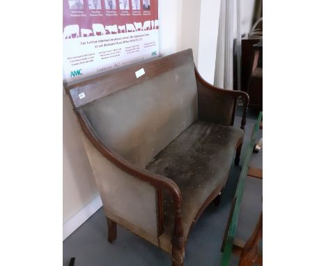 EDWARDIAN MAHOGANY SOFA, IN NEED OF REPAIR APPROXIMATE DIMENSIONS (H) 113CM; (W) 138CM (D) 58CM