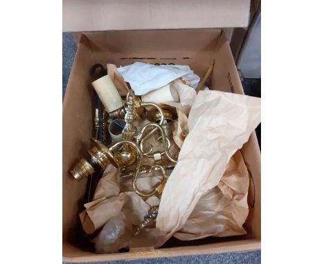 2 BOXES BRASS WALL LIGHT FITTINGS