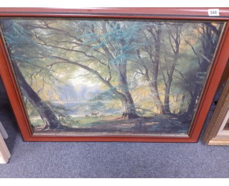 MODERN PRINT OF WOODLAND SCENE 19x27