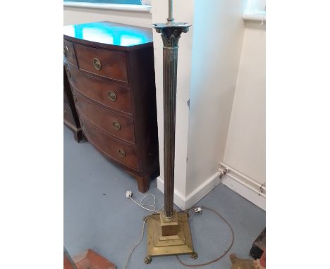 BRASS CORINTHIAN COLUMN STANDARD LAMP BASE