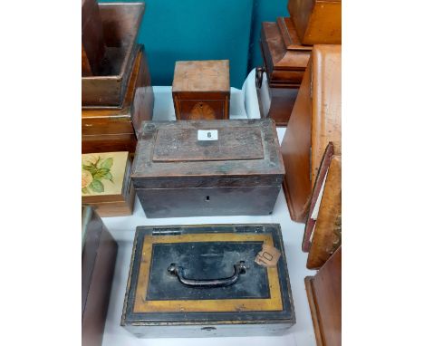 VITORIAN TEA CADDY, VIC METAL STRONG BOX (3)
