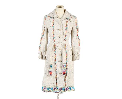 An assortment of vintage clothing. Comprising two ladies vintage pencil dresses including a Blanes cream jacquard dress, slee