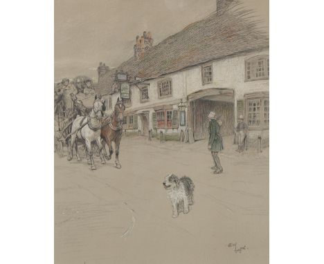 Cecil Aldin (1870-1935), 'The Angel, Woolhampton', signed artist proof, lithograph. 36cm x 45cm. Framed and glazed