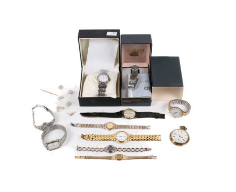 Ten mixed wristwatches. Including a Rotary Montreux, in a fitted box with original receipt, two Seiko, a further Seiko bracel