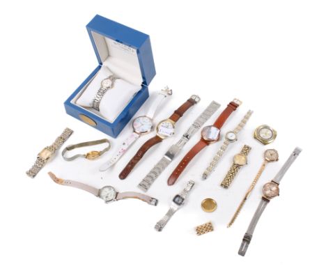 A collection of assorted men's and women's wristwatches. Including Rotary and Seiko, etc.