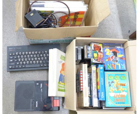 A ZX Spectrum game set with recorder and a large quantity of games