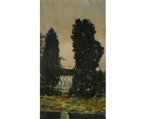* JACK FRAME, 
TREES AT DUSK
oil on panel, signed verso 
35cm x 19.5cm 
Unframed as intended