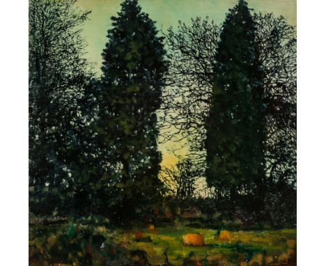 * JACK FRAME, 
GARDEN SERIES TWO- BELLAHOUSTON PARK
oil on panel, signed verso 
44cm x 44cm 
Unframed as intended