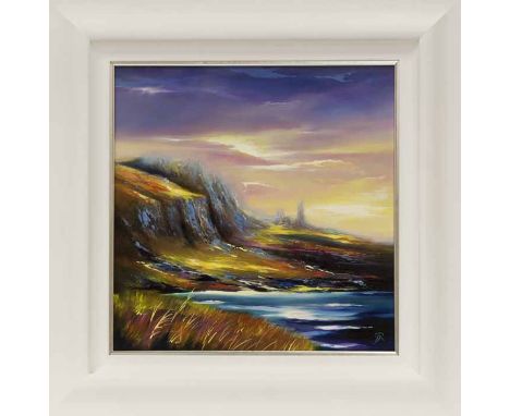 DOUGLAS ROULSTON,
SKYE, THE CALLING OF STORR
oil on board, signed with intitals, further signed, titled and dated 2016 verso
