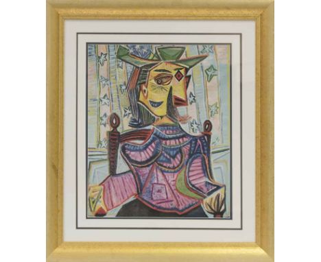 PABLO PICASSO, 
SEATED PORTRAIT OF DORA MAAR
gouttelette print, limited edition of 50 published by Felix Rosenstiel's Widow &