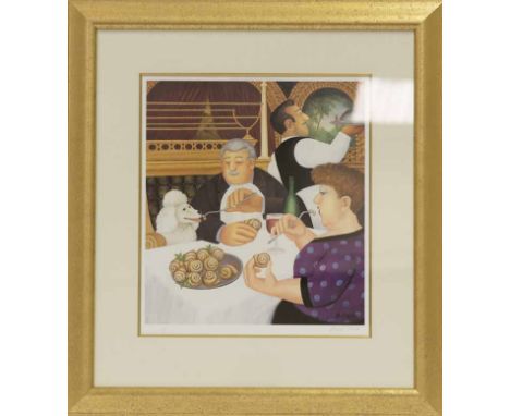 * BERYL COOK OBE (BRITISH 1926-2008), DINING IN PARIS signed limited edition print, numbered 276/650 and signed in pencil 45c