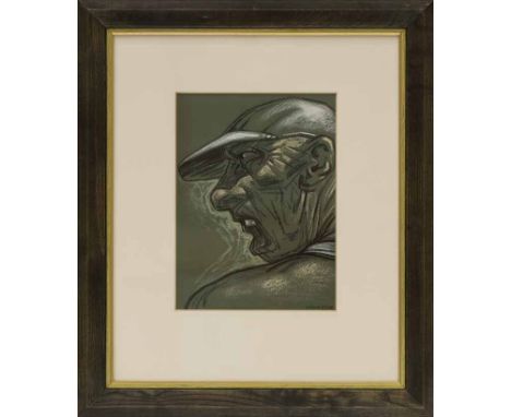 * PETER HOWSON OBE,
PATRIOT HEAD VI
pastel on paper, signed
30cm x 22cm
Mounted, framed and under glass