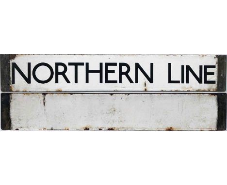 London Underground Standard or 1938 Tube Stock enamel CAB DESTINATION PLATE 'Northern Line' on a white background. The line p