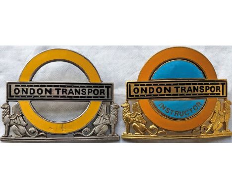 Pair of London Transport Underground CAP BADGES, the first a 1939, hallmarked-silver Station Foreman or Inspector, serial no 