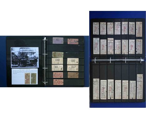 2 loose-leaf albums containing a large quantity (c550) of loose-mounted LONDON TRAM PUNCH TICKETS from c1880s-1940s, starting