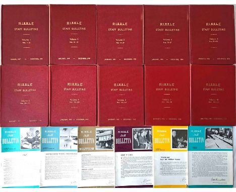 A likely complete run of the RIBBLE MOTOR SERVICES STAFF BULLETIN from March 1947 to December 1972, the first and last issues